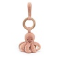 Knuffel Rammelaar Inktvis Odell Octopus Wooden Ring Toy