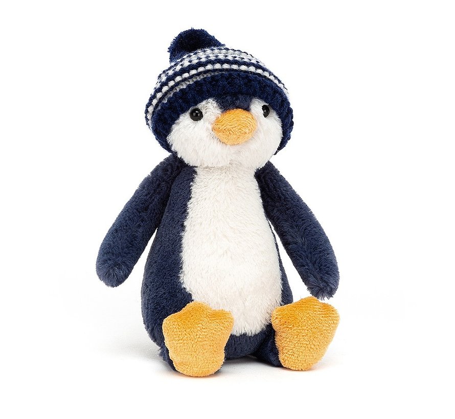 Knuffel Pinguin Bashful Bobble Hat Penguin Navy