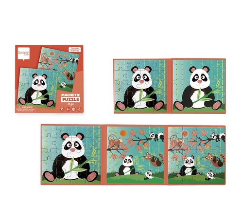Scratch Magneet Puzzelboek Panda