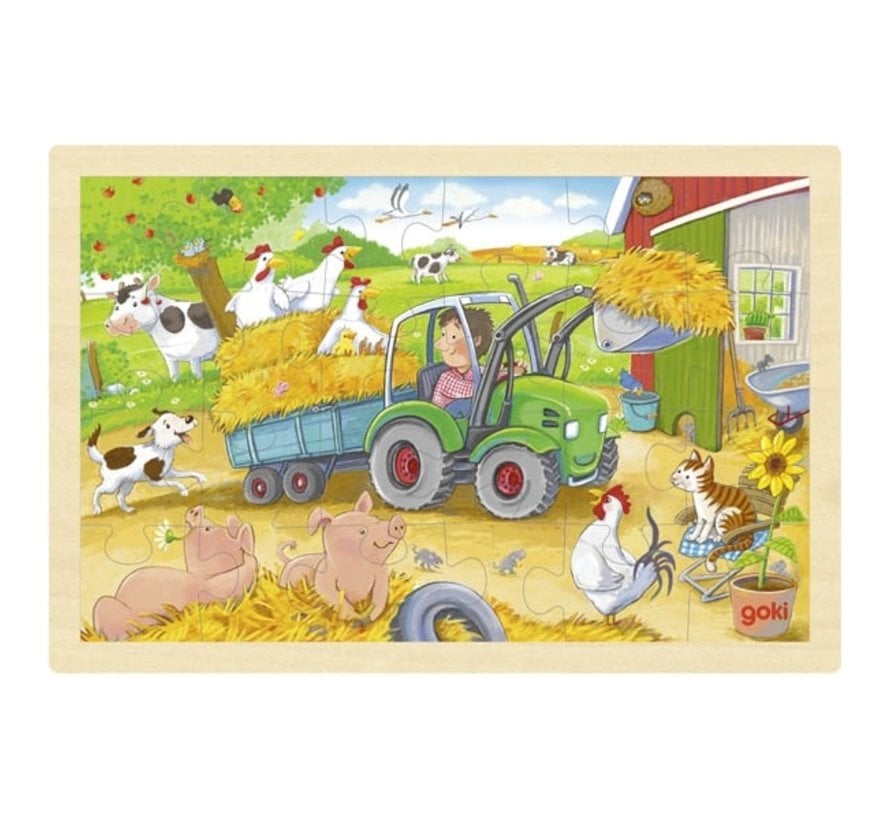 Puzzel Boerderij met Tractor 24-pcs