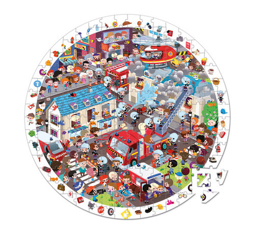 Janod Puzzel Brandweer in Opbergkoffer 208 pcs