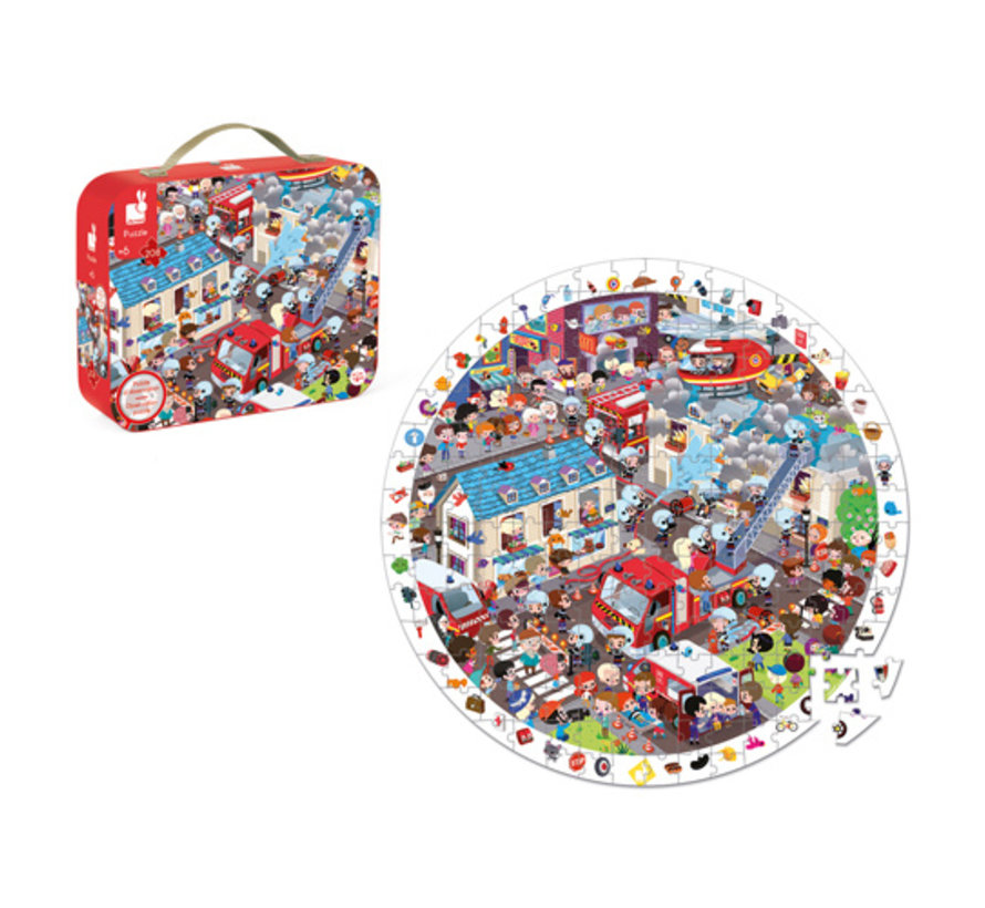 Puzzel Brandweer in Opbergkoffer 208 pcs