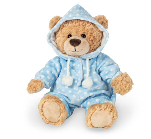 Hermann Teddy Knuffel Beer met Pyjama Blauw