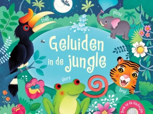 Uitgeverij Usborne Geluiden in de jungle (geluidenboek)