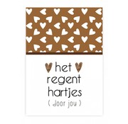 Pepermints Wenskaart Het regent hartjes (door jou)