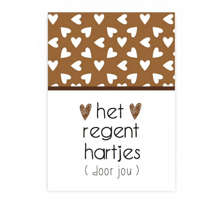 Wenskaart Het regent hartjes (door jou)