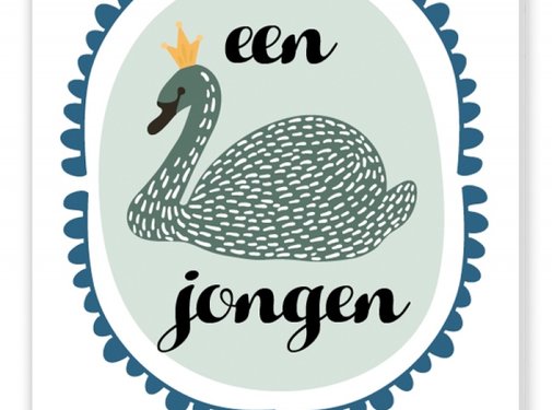 Pepermints Wenskaart Een Jongen (zwaan)