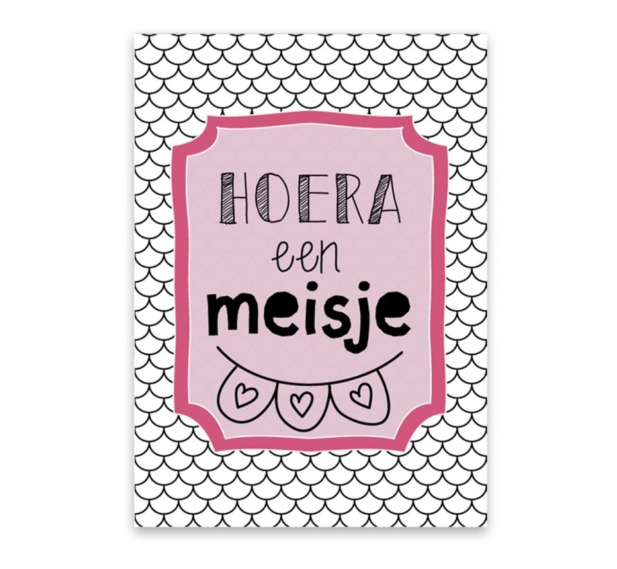 Wenskaart Hoera een Meisje