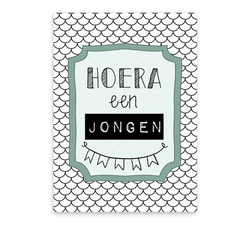 Pepermints Wenskaart Hoera een Jongen