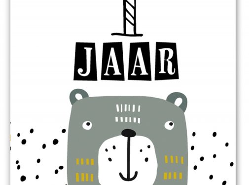 Pepermints Wenskaart 1 Jaar Tijger