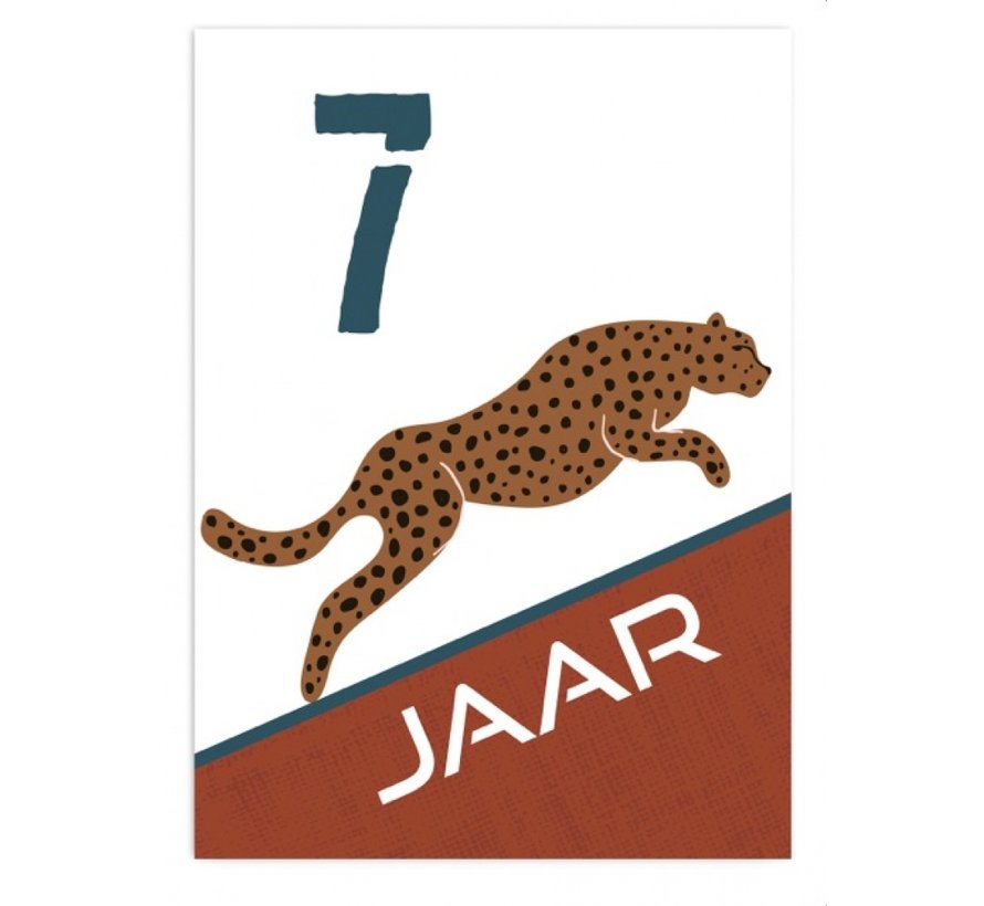 Wenskaart 7 Jaar Tijger