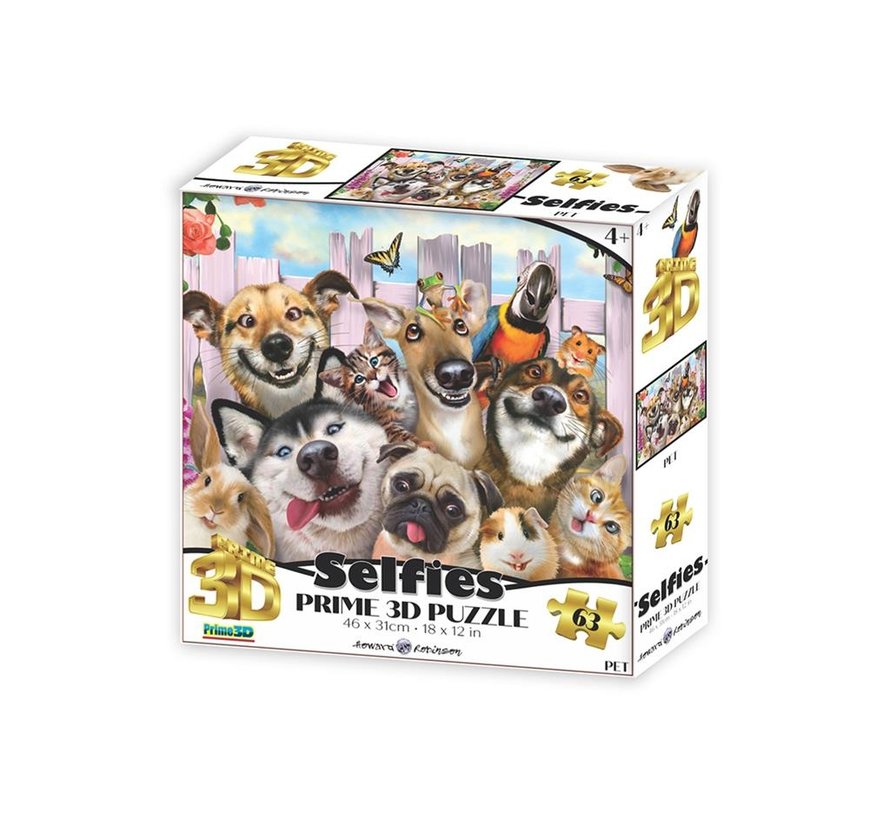 Puzzel 3D Huisdieren Selfie 61pcs