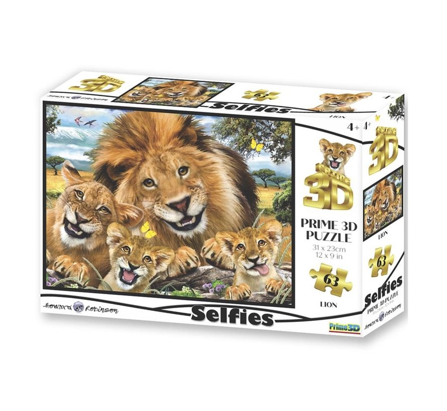Puzzel 3D Leeuwen Selfie 63pcs