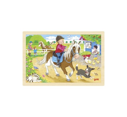 GOKI Puzzel Ponyboerderij Hout 24pcs