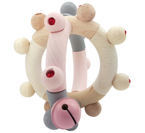 Hess Rattle Wood Nature Ball Pink