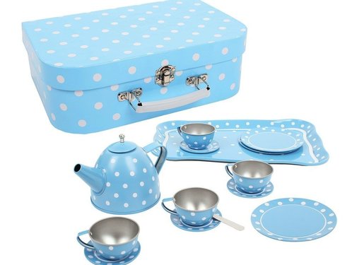 Bigjigs Theeservies in Koffer Blauw 15-delig