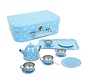 Blue Polka Dot Tin Tea Set