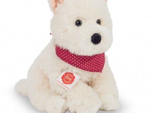 Hermann Teddy Knuffel Hond West Highland Terrier Zittend