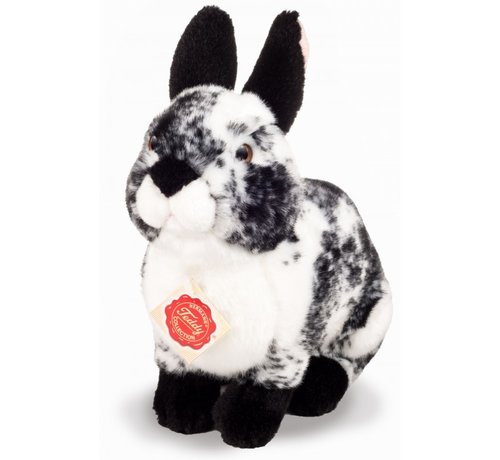 Hermann Teddy Stuffed Animal Hare Sitting Black White 22 cm