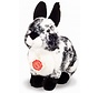 Stuffed Animal Hare Sitting Black White 22 cm
