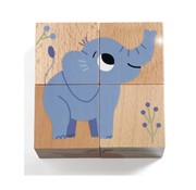 Djeco 4 Wooden Blocs Puzzle Wild & Co