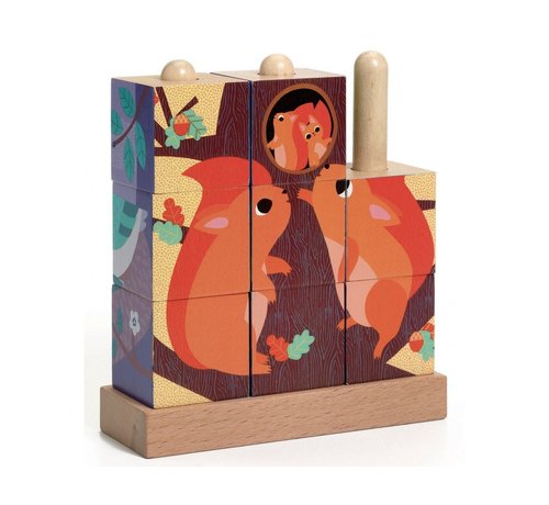 Djeco 9 Wooden Blocs Puzzle Puzz Up Forest