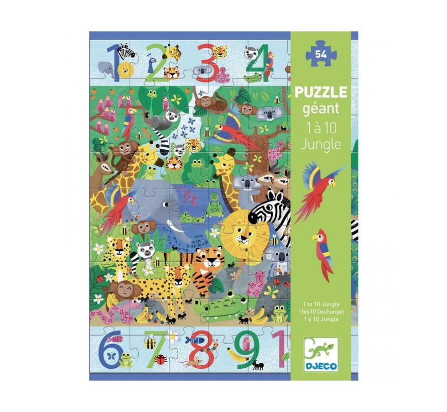 Giant Puzzle 1 to 10 Jungle 54 pcs.