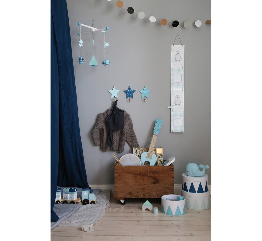 Kapstokhaak Ster Blauw Set 3-delig