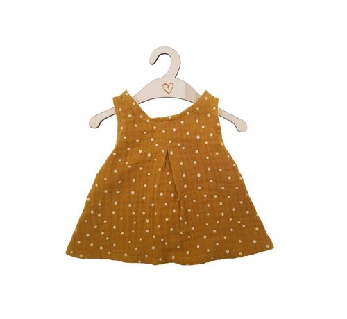 Hollie Doll Dress Ocher Dots