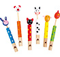 Animal Flutes Wood Set 6-pcs