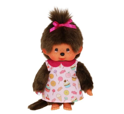 Monchhichi Knuffel Pop Meisje met Candy Jurk 20 cm