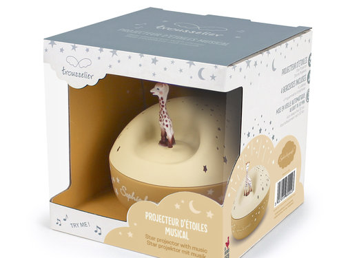 Sophie de Giraf Sterrenprojector Beige Nachtlamp met Muziek