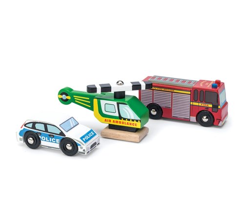 Le Toy Van Emergency Vehicle Set Wood