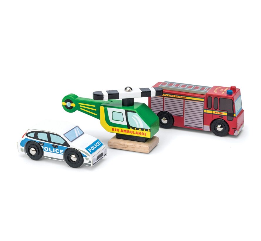 Emergency Vehicle Set Wood