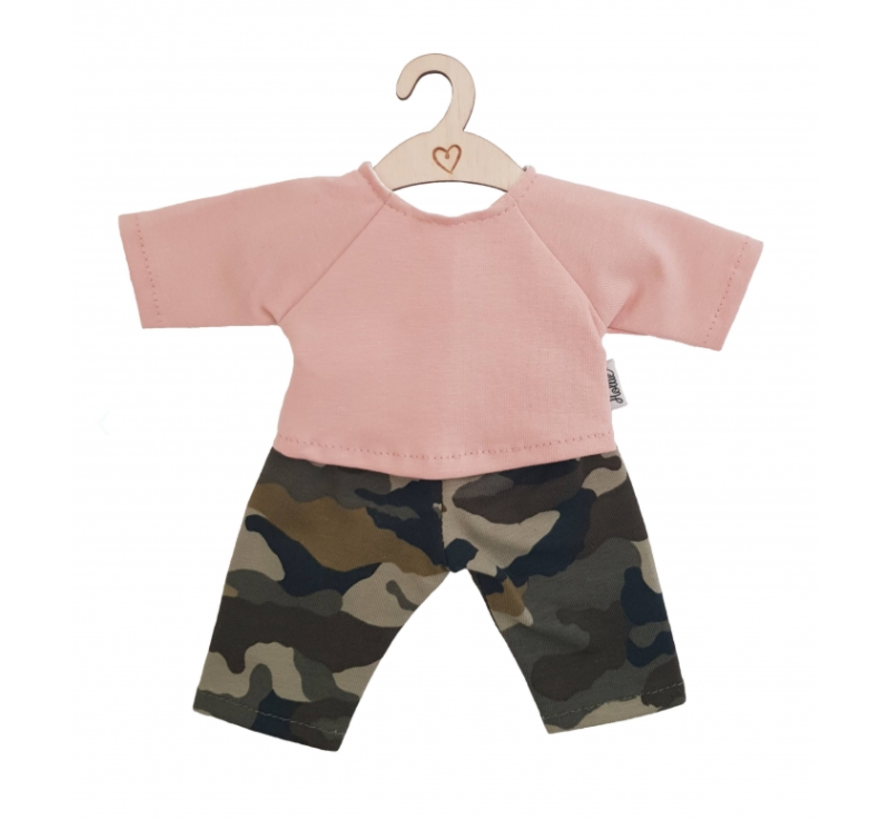 Doll Pants and Shirt Camouflage Dusty Pink