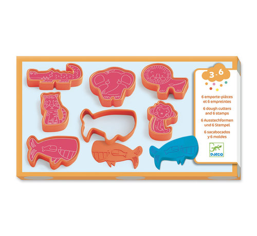 Djeco Cookie Cutters and Stamps Wild Animals 6-pcs