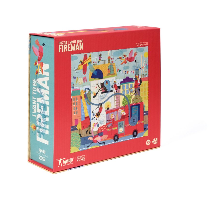 Puzzel I want to be Firefighter 36 pcs