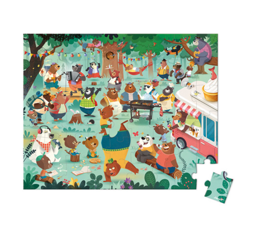 Puzzel Berenfamilie in Opbergkoffer 54 pcs