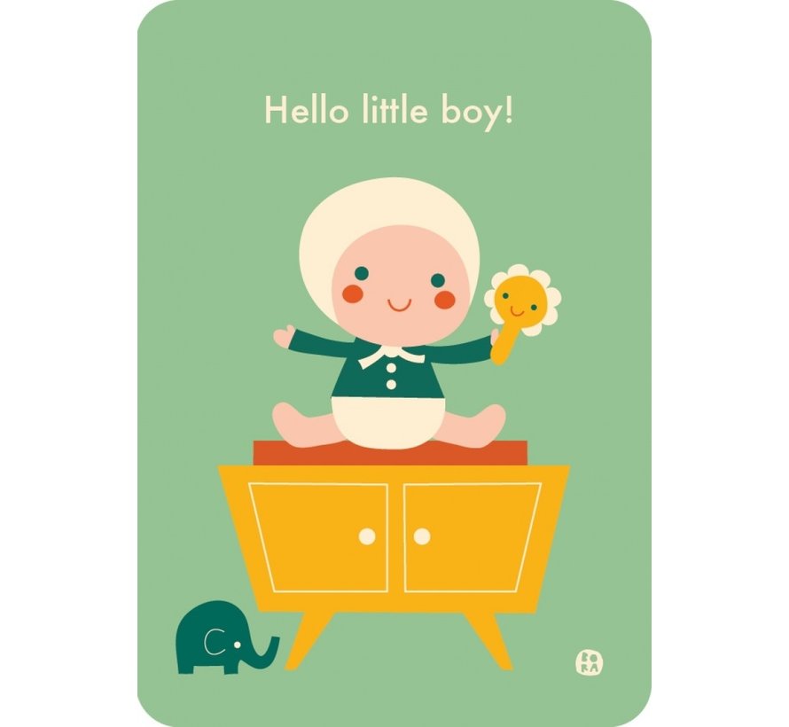 Postkaart Hello little boy