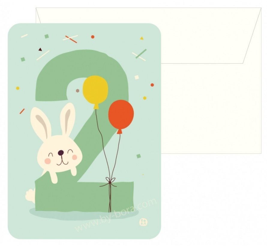 Kaart met Envelop 2 Bunny