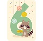 Kaart met envelop 6 Raccoon