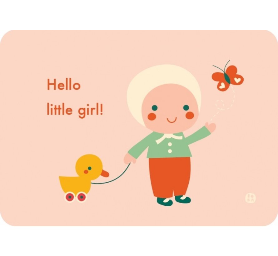 Postkaart Hello little girl