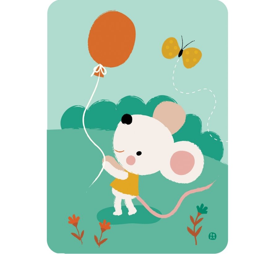 Postkaart Balloon mouse