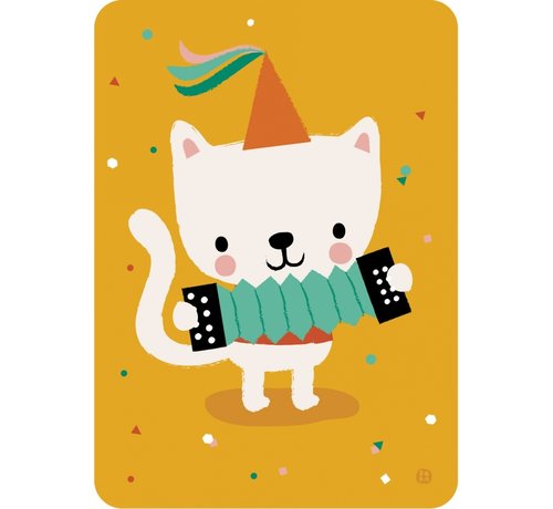 Bora Postkaart Harmonica cat