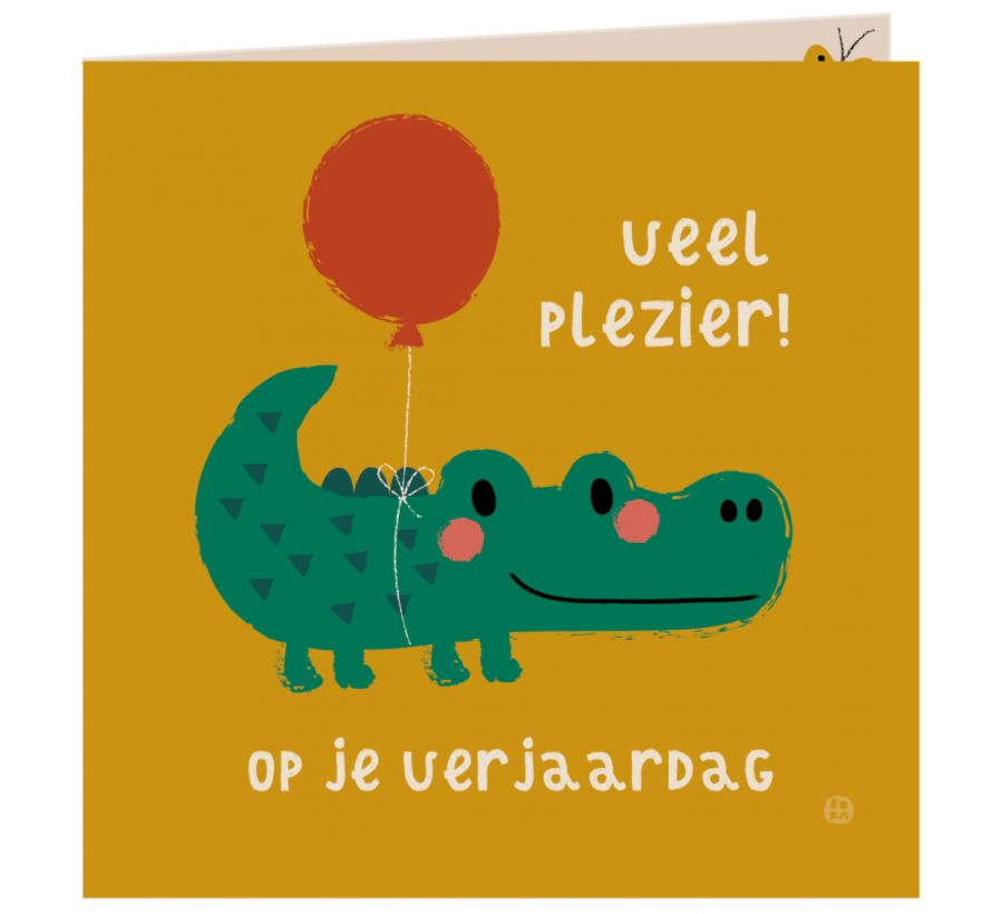 Kaart met envelop Veel plezier krokodil