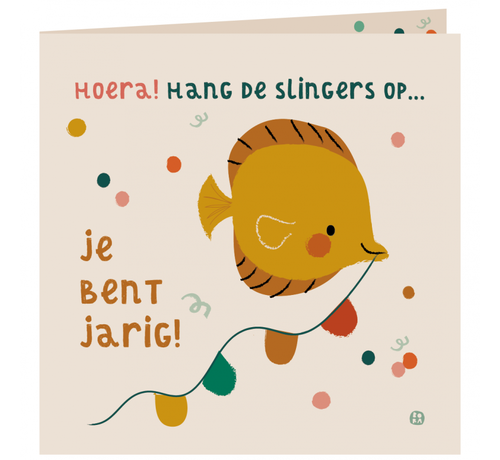 Bora Kaart met envelop Slingers ophangen vis