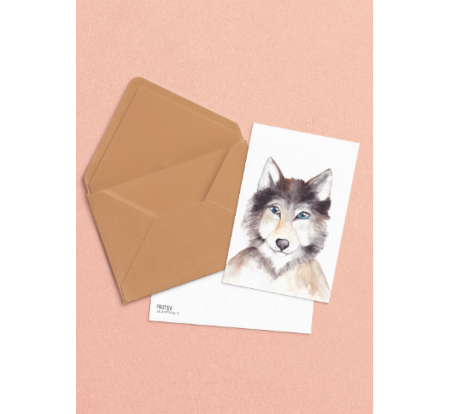 Postkaart Wolf