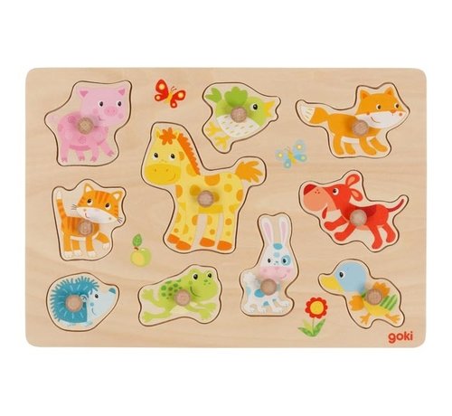 GOKI Lift Out Puzzle Little Animals 10 pcs