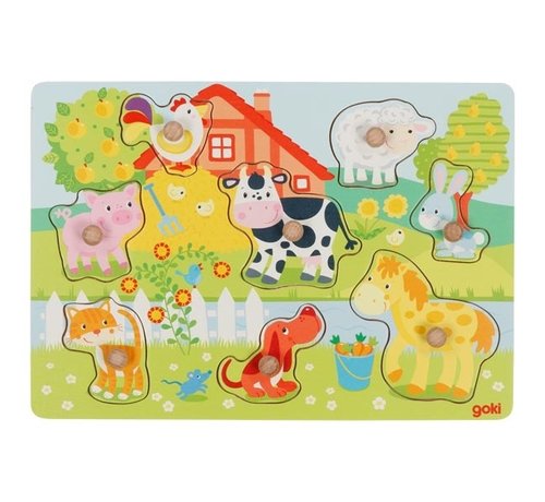 GOKI Knoppuzzel  Boerderijdieren 8 pcs