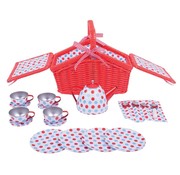 Bigjigs Spotted Basket Tea Set